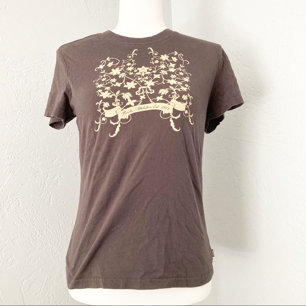 Roots Grey & Cream Short Sleeve Tee Shirt S